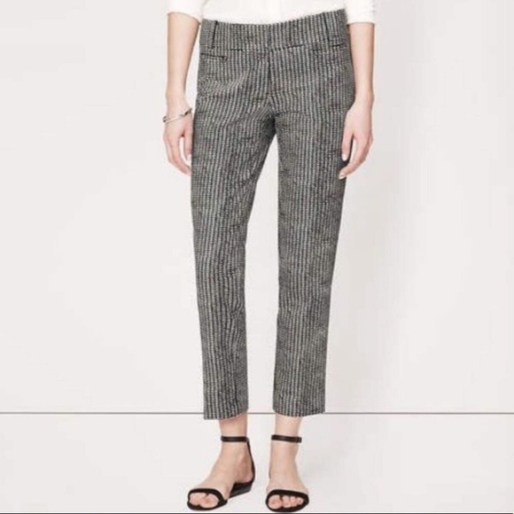 LOFT Pants - Loft Chevron Black and White Original Crop Pants